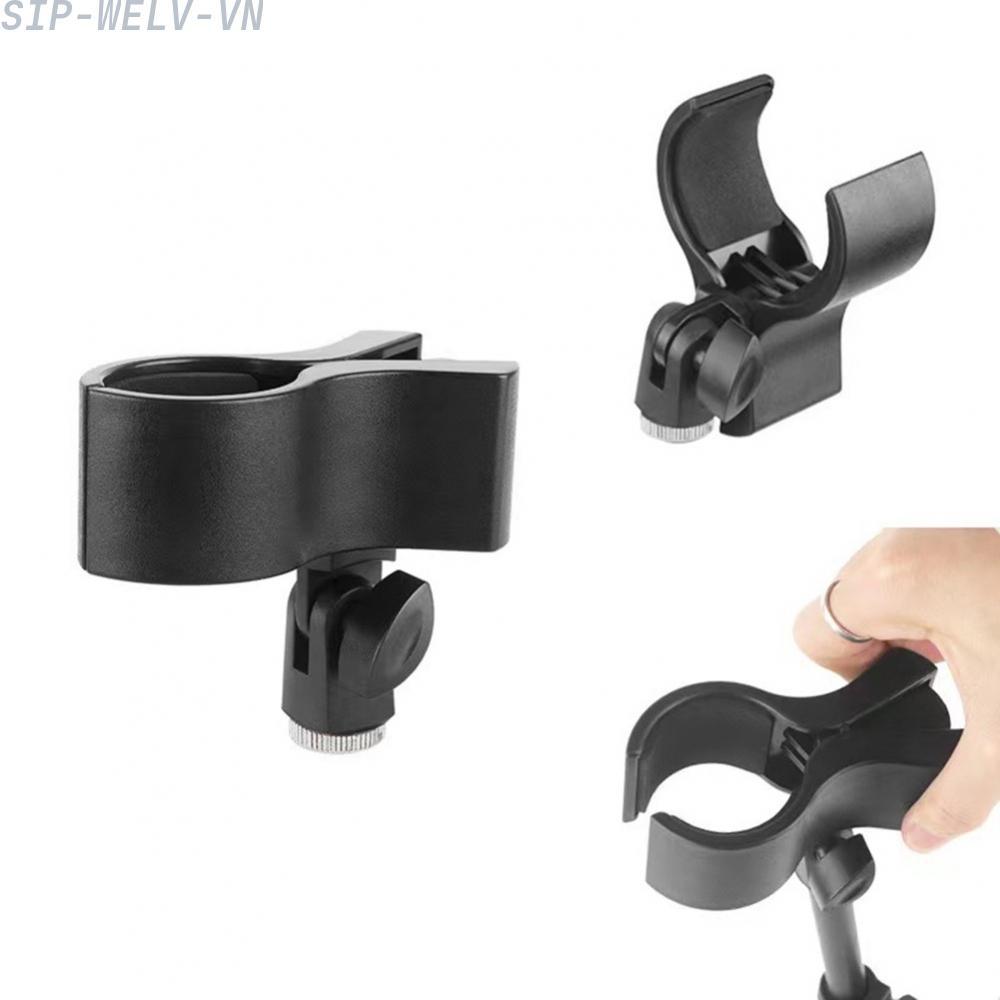 {WELV}Microphone Clip Spring-loaded Wired Wireless Clip-on Shockproof Mount Adapter