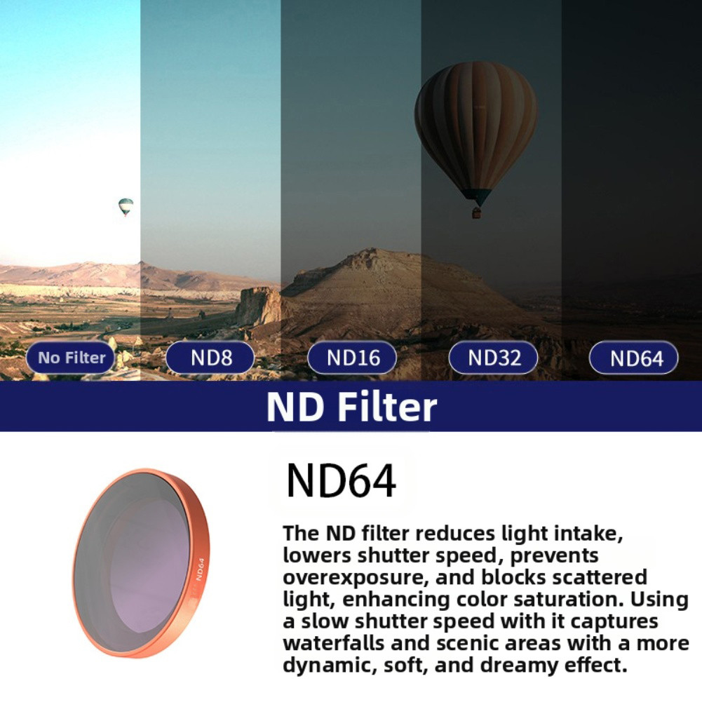 For DJI Osmo Nano Compatible Filter Set ND8 ND16 ND32 ND64 UV CPL Aluminum Frame