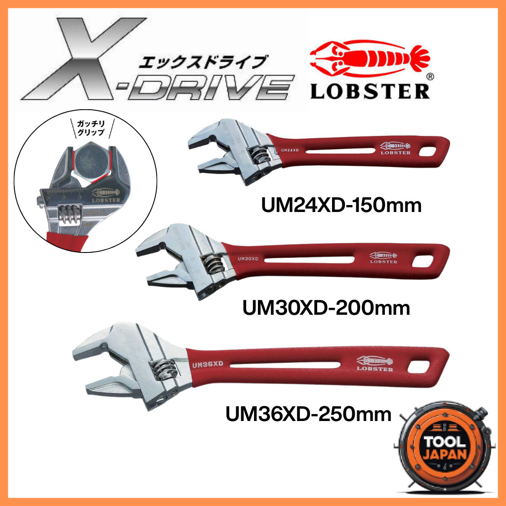 Lobtex Hybrid Monkey X Grip Adjustable Wrench UM Series , UM24XD / UM30XD / UM36XD