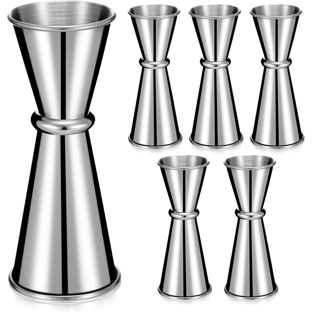 6 Miếng Jigger Để Pha Chế Đôi Cocktail Nhật Bản Jigger 2 oz 1 oz Thép Không Gỉ Bắn Kính Đo Cho Nhà T