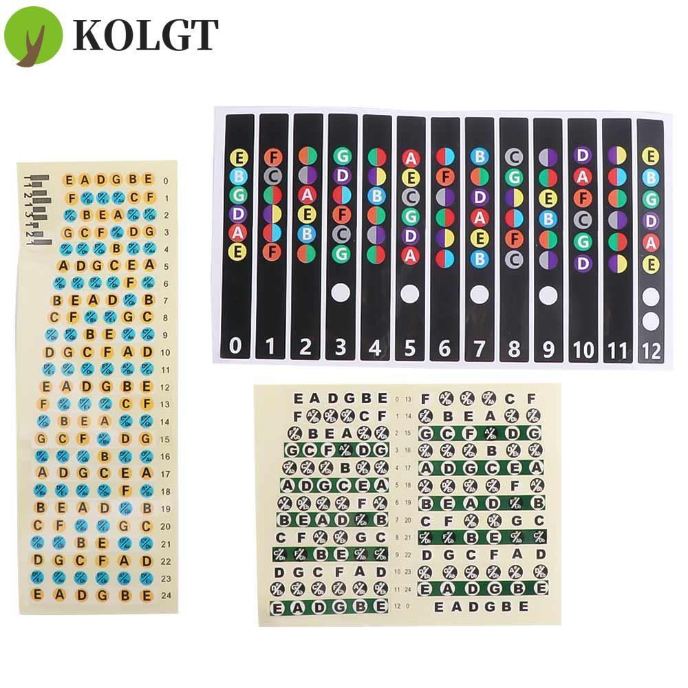 KOLGT Guitar Note Sticker Học Nhạc Cụ Frets Note Decal Âm Nhạc Cân Đàn Guitar Điện Người Mới Bắt Đầu