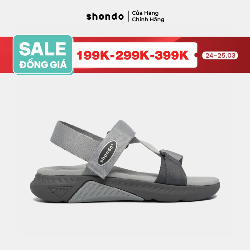 Giày Sandal Nam Nữ F7 Racing Êm Nhẹ Màu Xám Shondo F7R2021