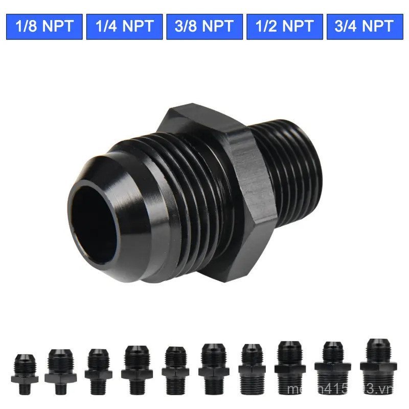 Thẳng 3AN 4AN 6AN 8AN 10AN 12AN Nam Flare đến 1 / 8 "1 / 4" 3 / 8 "1 / 2" 3 / 4 "NPT Ống Lắp Adapter Nhiên Liệu Làm Mát Liên Minh Kết Nối X3QU