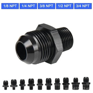 Thẳng 3AN 4AN 6AN 8AN 10AN 12AN Nam Flare đến 1 / 8 "1 / 4" 3 / 8 "1 / 2" 3 / 4 "NPT Ống Lắp Adapter Nhiên Liệu Làm Mát Liên Minh Kết Nối X3QU