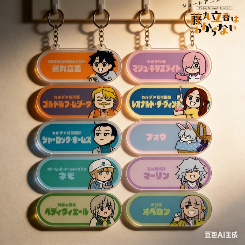 Móc khóa Anime Fate/Grand Order FGO Saber Merlin Mash Gilgamesh Astolfo Mica Acrylic Chibi Dễ Thương