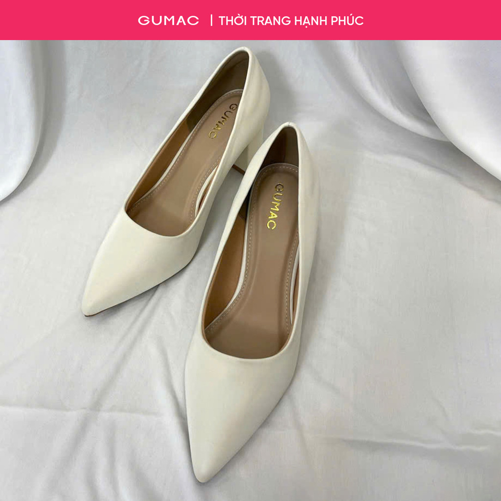 Giày cao gót nữ GUMAC cơ bản cao 6cm chất liệu da mềm GF12070