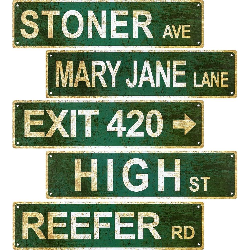 Shimeyao Vintage Exit Sign Decor, 5 Miếng Nhôm Retro Avenue Street Sign, 4 x 16 Inch, để trang trí t