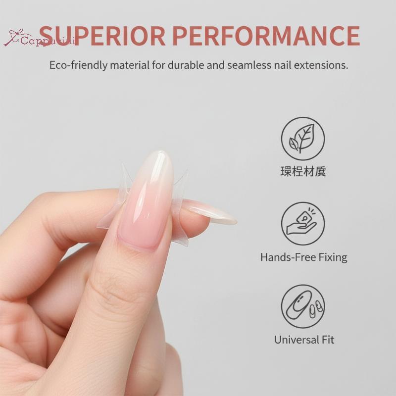 Cappuvini 180 Chiếc Sandwich Dual Nail Form Dài Quan Tài Almond15size Extensions-Dual Forms Top Nail
