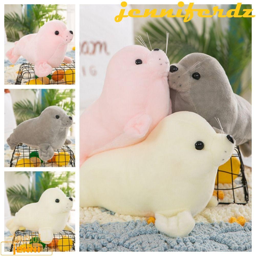 JENNIFERDZ Seal Búp bê sang trọng, Gối động vật Fluffy Seal Đồ chơi nhồi bông sang trọng, Lông ấm cú