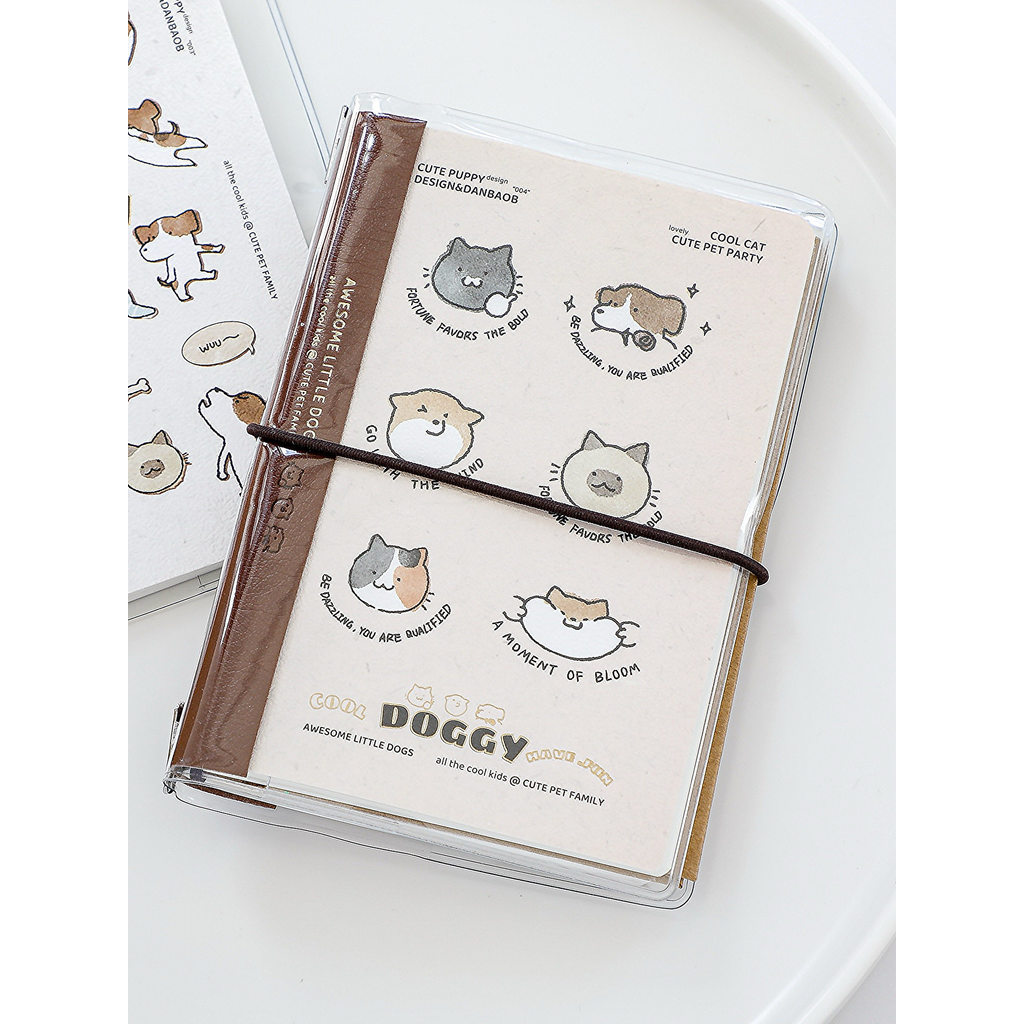 Sổ tay buộc dây Lưới trống Nhật ký Sổ tay m5 Sổ tay Mèo Khăn rời dễ thương TN