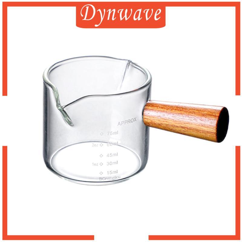 Tay cầm bằng gỗ sữa thủy tinh có cân Jigger Ounce Cup Coffeware Measure-Mug
