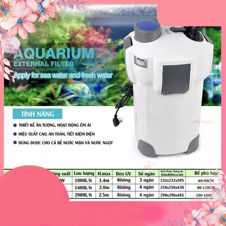 SUNSUN HW-302 | 303A | 304A – Lọc thùng ngoài thế hệ mới tiết kiệm điện, lọc mạnh cho bể lớn .namaqu