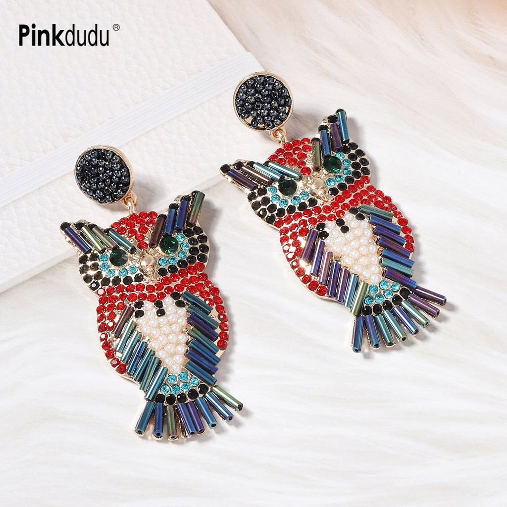 Bông Tai Cườm Nhiều Màu Hình Cú Huýt Gió PD2429