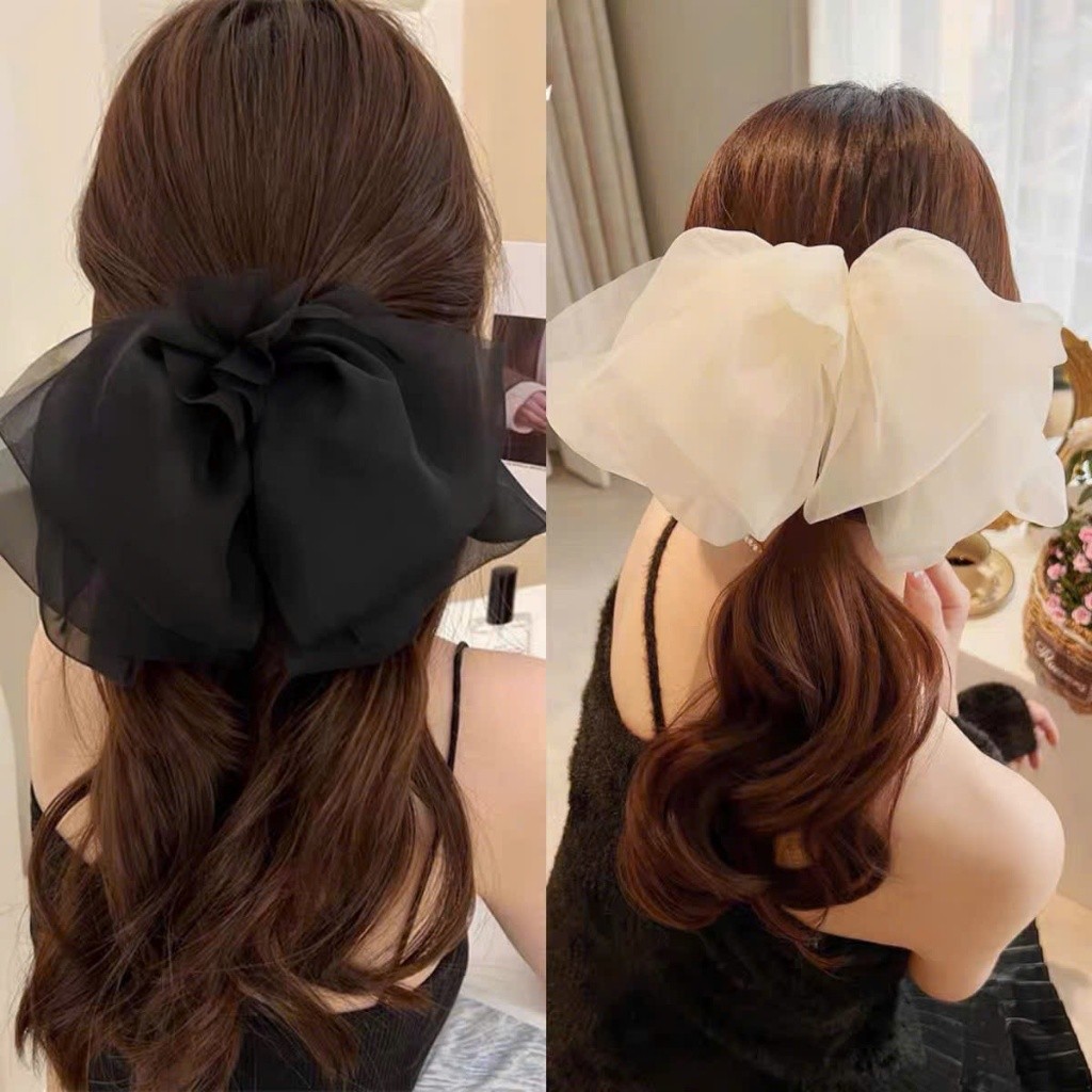 Nơ kẹp tóc voan dạng nhiều lớp bản to   nhiều màu xinh sống ảo cho bạn nữ ( Mã L308)[T1-KHO1]