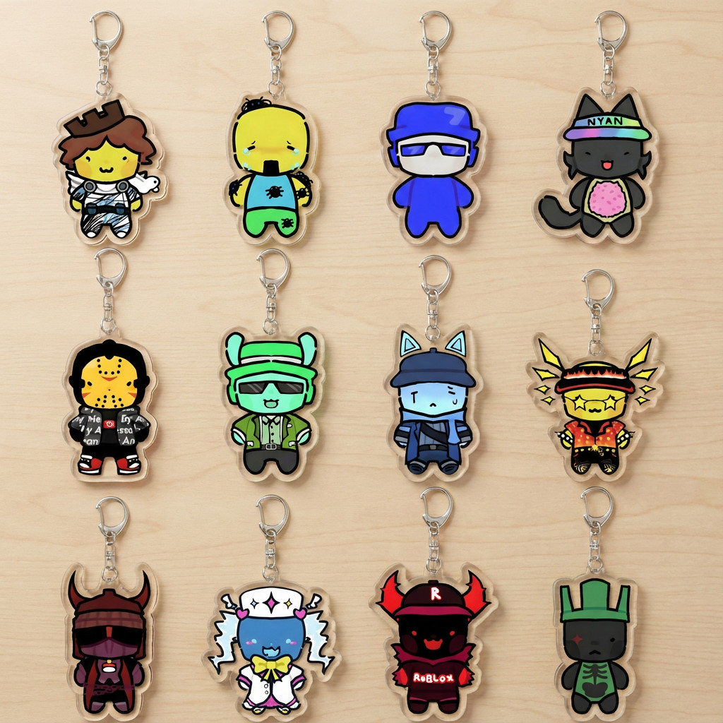 Gaming Gifts Forsaken Acrylic Keychains Hot Game Chibi KeyRing Pendant with Guest 1337/Noob/Shedlets