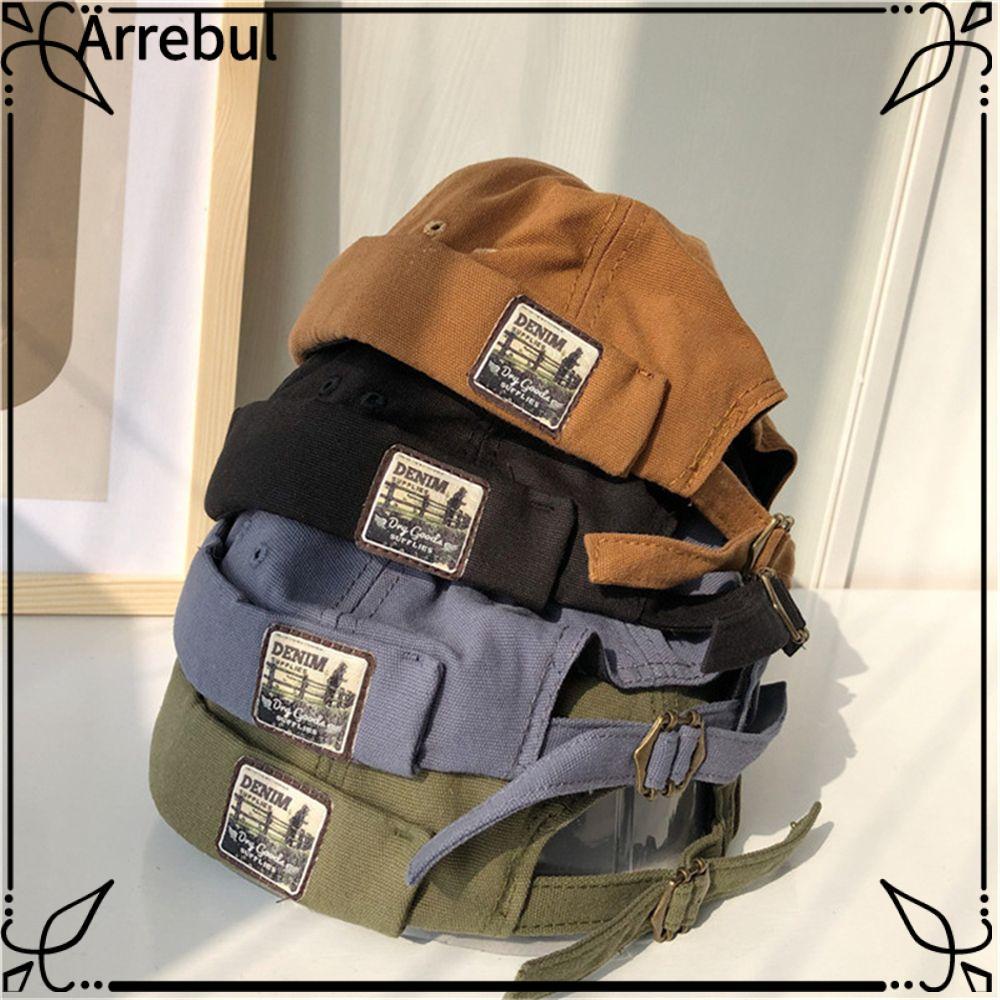 ARREBUL Dome Melon, Cotton Màu Sắc Hợp Thời Trang Nam Docker Cap, Thời Trang Có Thể Điều Chỉnh Retro