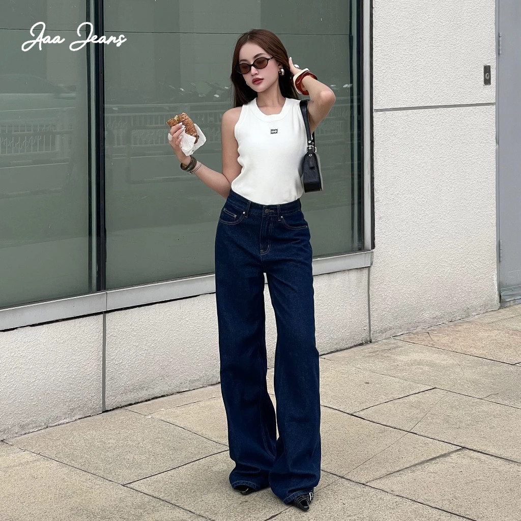 Aaa Jeans - Quần Jean Nữ Ống Rộng Classic Indigo