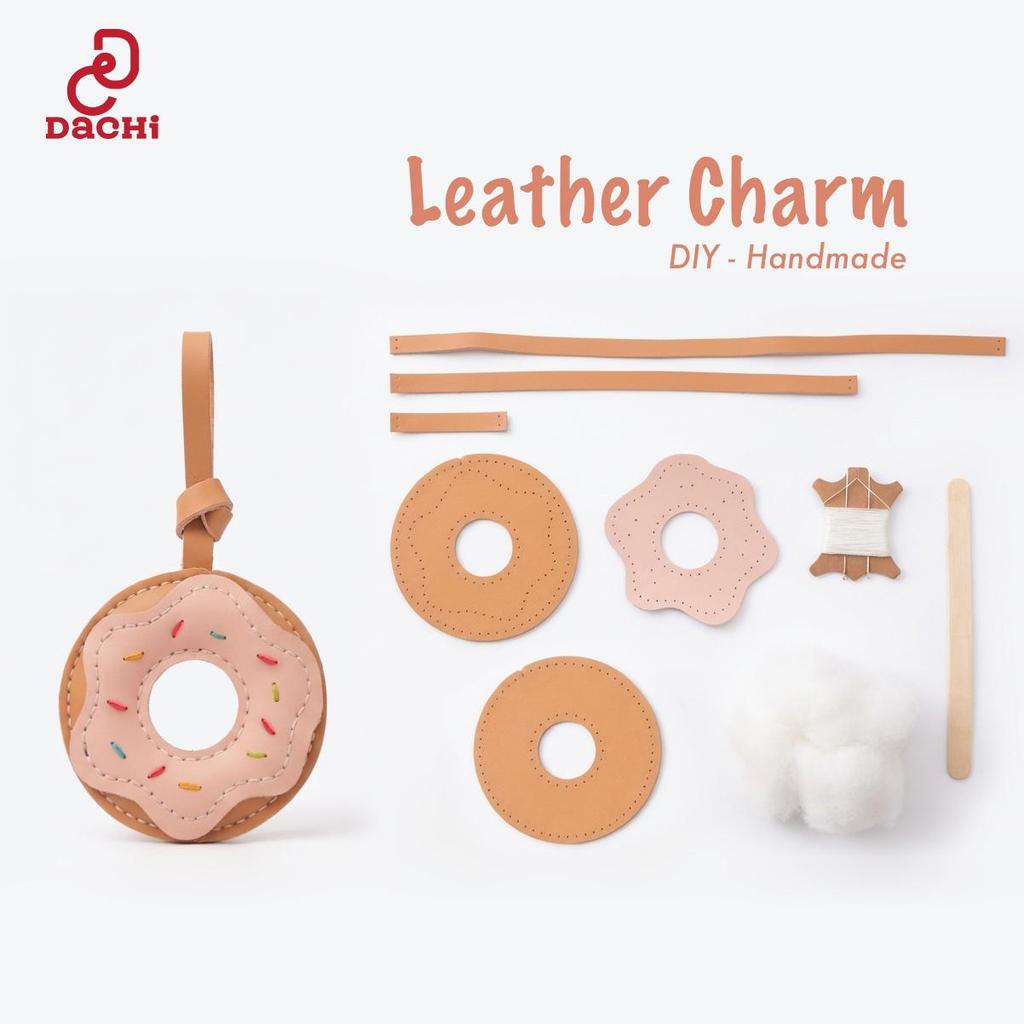 Bộ Kit Charm Da DIY DACHI – Donut Handmade Tự Làm, Charm Treo Túi Xách Balo