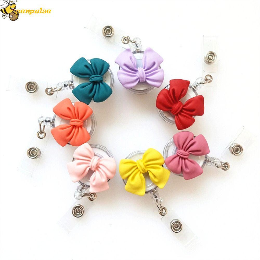 ZENPULSE Giá đỡ huy hiệu có thể thu vào, Thẻ tên Bow Flower Nurse Badge Reel, Huy hiệu Cilp Thẻ làm 