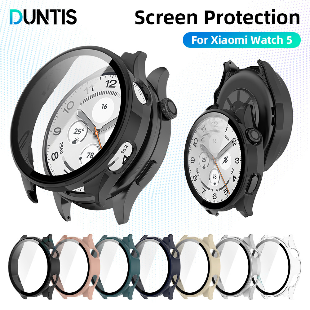 Ốp lưng kính cho Xiaomi Watch 5 PC Ốp lưng bảo vệ chống trầy xước toàn diện + Bảo vệ màn hình cho MI