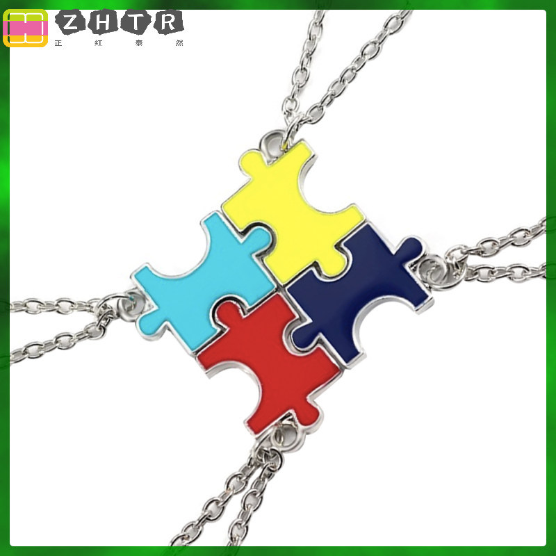 4 Người Bạn Thủ Công Quyến Rũ Phụ Kiện Tình Bạn Vòng Cổ Số Tinh Tế Mặt Dây Chuyền Hợp Kim Phù Hợp Vớ