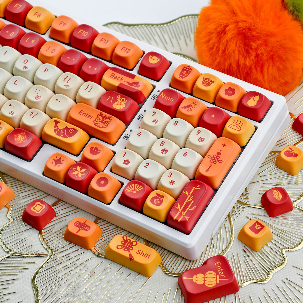 MAIMOOO Năm Ngựa Keycap MOA Hồ Sơ 120 Phím PBT Nhuộm Thăng Hoa Aula F75 F99 RK100 Keycaps Cơ Tròn Ch