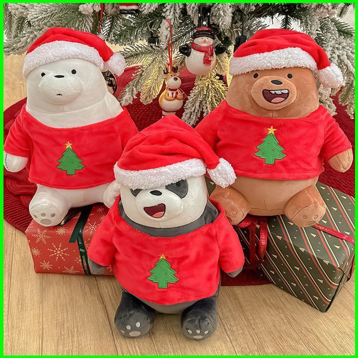 GC Giáng Sinh We Bare Bears Sang Trọng Búp Bê Quà Tặng Cho Bé Gái Trang Trí Nhà Xmas Grizzly Panda I
