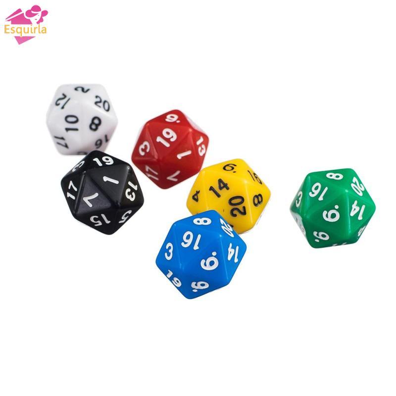 6 Miếng Opaque Hai Mươi Mặt Xúc xắc Cho DND D & D Nhập Vai KTV Board Game Đồ Chơi