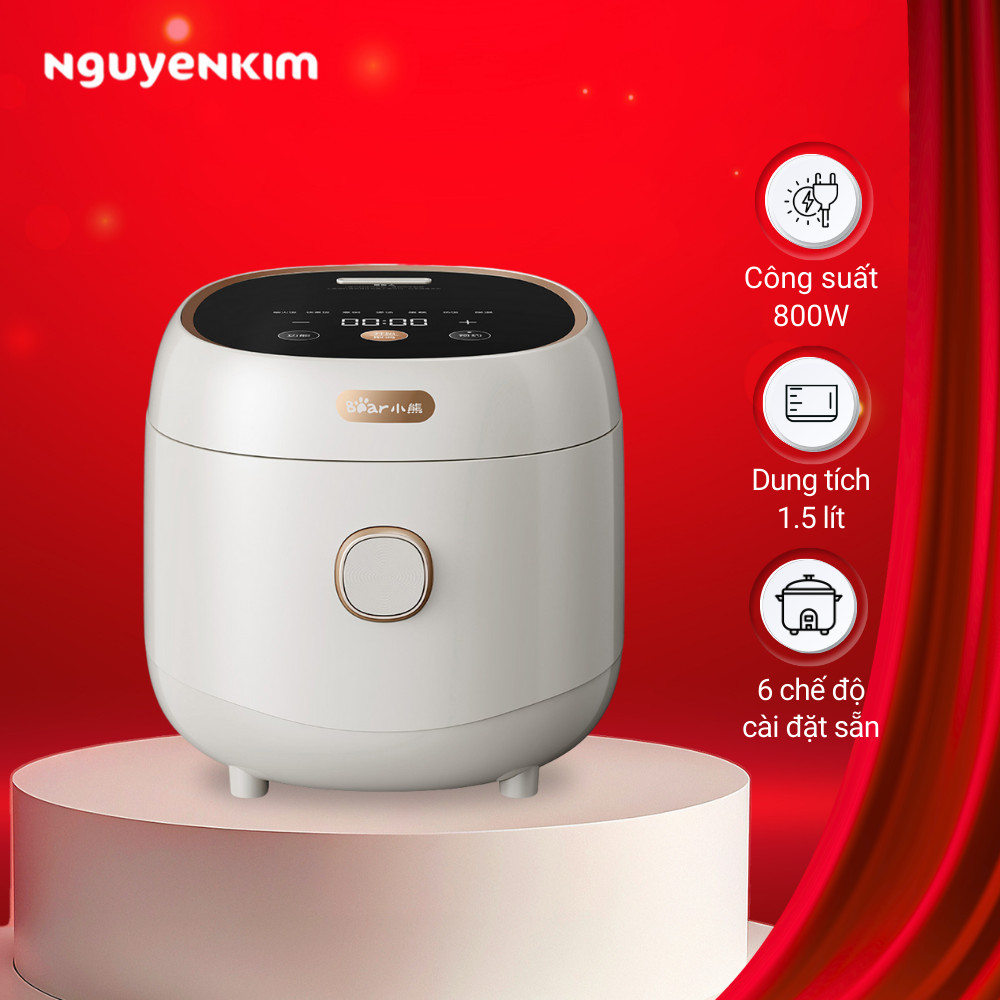 Nồi cơm điện tử Bear DFB-C40K6 4L Màu be - Đa chức năng nấu nhanh, an toàn và tiện lợi