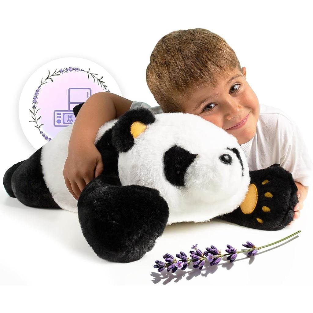 KOWSI® Microwavable & 2 LB Động vật gấu trúc nhồi bông sang trọng - Lông thú khủng long nóng 16 Inch