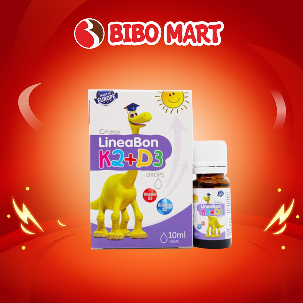 LineaBon Vitamin D3 K2 10ml Vitamin Hấp Thụ Canxi Giúp Bé Ngủ Ngon Tăng Chiều Cao Hàng Chính Hãng - 