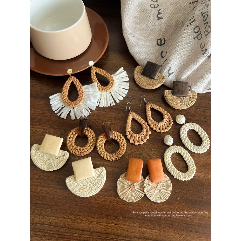 Đôi bông tai nữ style boho với hình học tròn, hoàn hảo cho biển và kỳ nghỉ