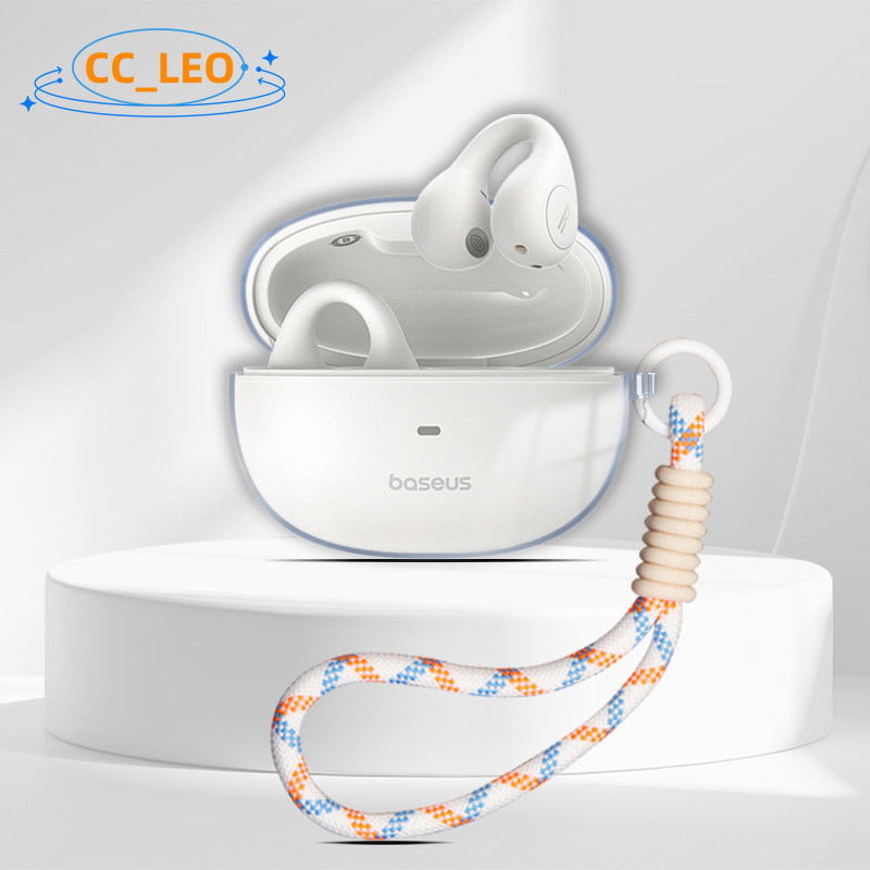 for Baseus AirGo AS01 Case Transparent Soft Case Cute Lanyard Pendant Suitable for Baseus AirGo AS01