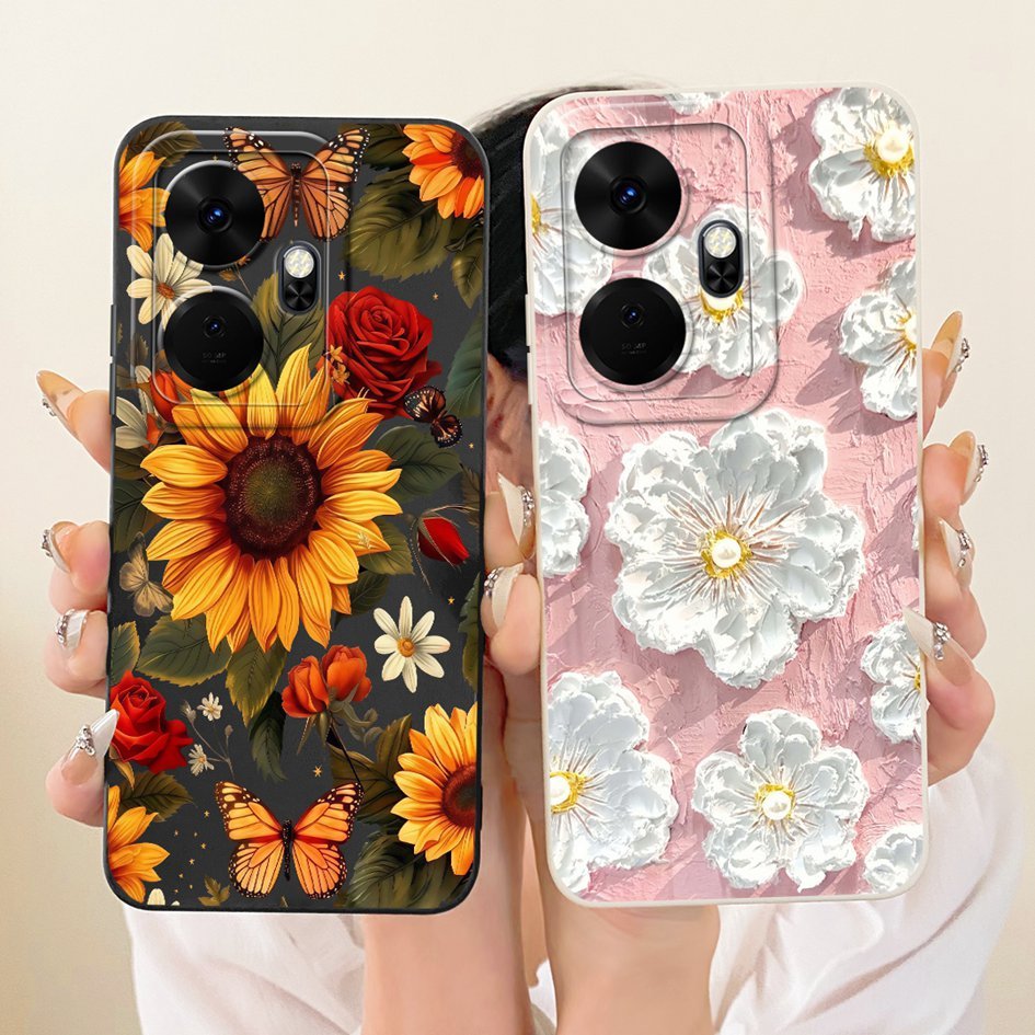 Ốp Bảo Vệ Camera Cho Itel P55 Plus PL63LN P663L Vỏ Thời Trang Hoa Cúc Hoa Hướng Dương Silicon Mềm Ch