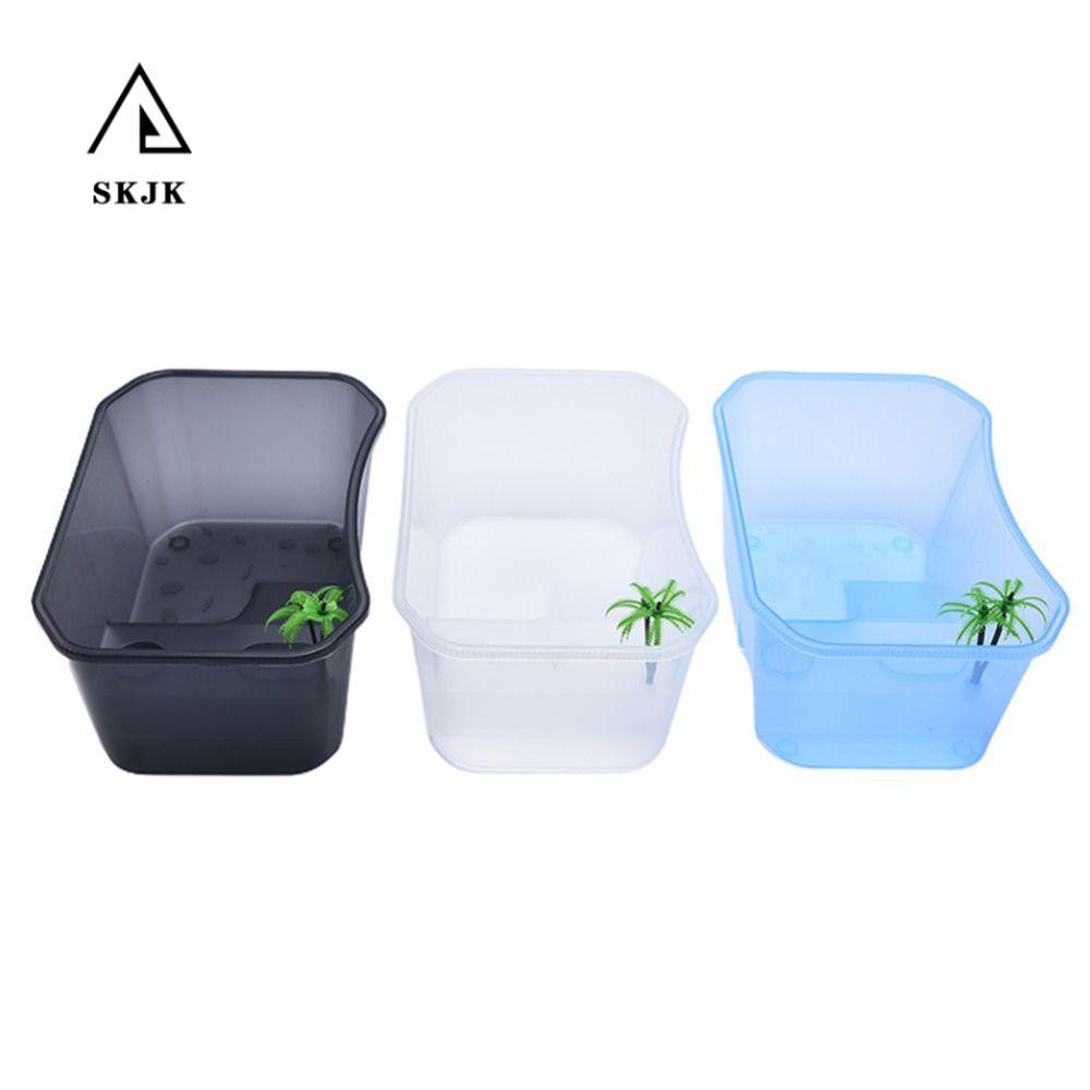 SKJK Turtle Vivarium Box, Basking Ramp Water Land Dual Use Turtle Aquarium, Hộp Ăn Cá Vàng Nhựa Vuôn