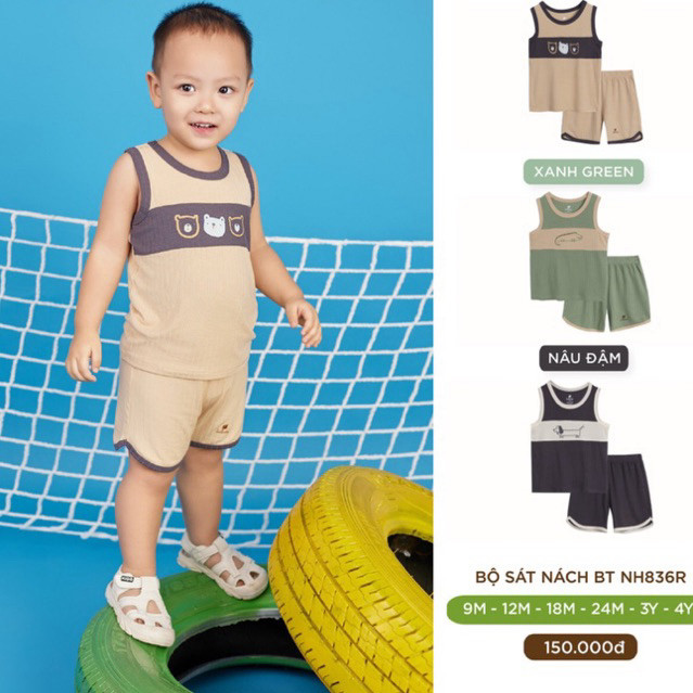 [ Lullaby ] Bộ ba lỗ Lullaby mềm mát cho bé trai bé gái
