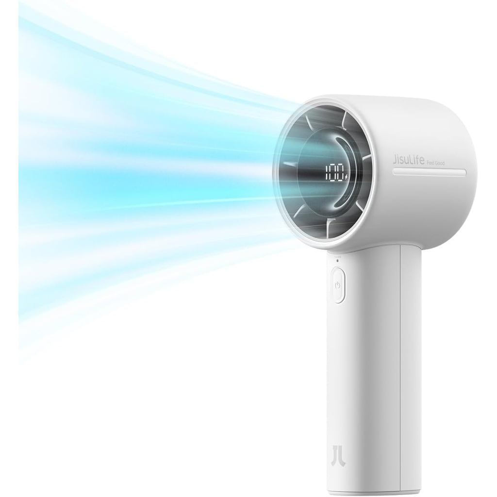 Quạt Turbo cầm tay JISULIFE Life10s, Quạt di động có thể sạc lại 5000mAh, Làm việc tối đa 28 giờ, Gi