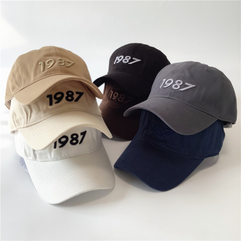INS Số 1987 - Mũ Bóng Chày Thêu 3D, Che Mũ Mềm