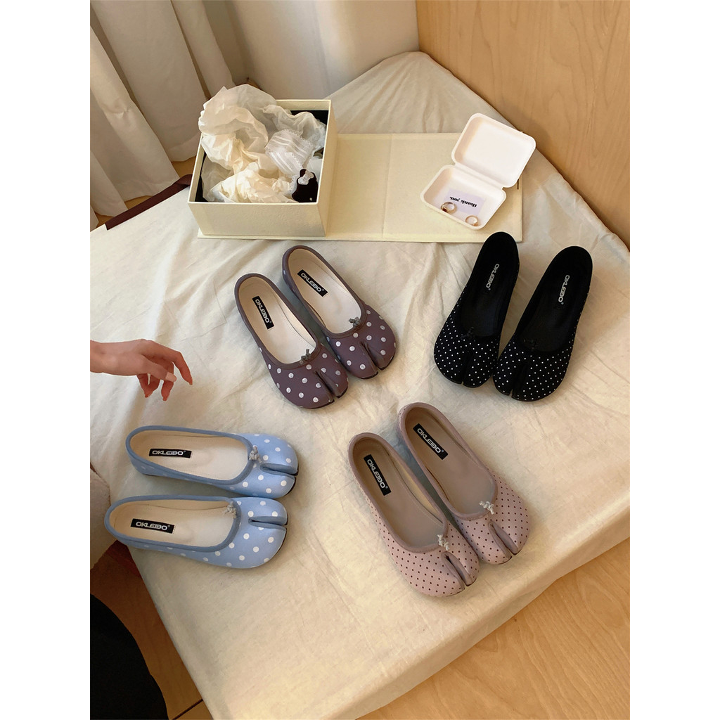 Giày Nữ Thời Trang Niche All-Match Flat Peas Pig Feet Giày Nữ 2026 Lười Giày Slip-On Horseshoe Split