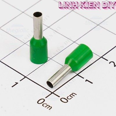 [50 Cái]- E2508 Cos Pin Rỗng Cỡ Dây 14AWG Màu Xanh Lá Linh Kiện DIY