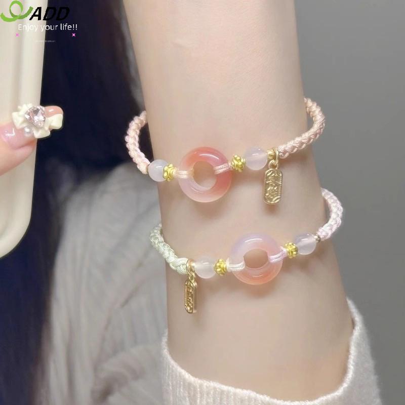 THÊM Phong Cách Mới Phong Cách Dân Tộc Hòa Bình Bule Bện Vòng Tay Cô Gái Trái Tim Đính Hạt Dây Đeo T