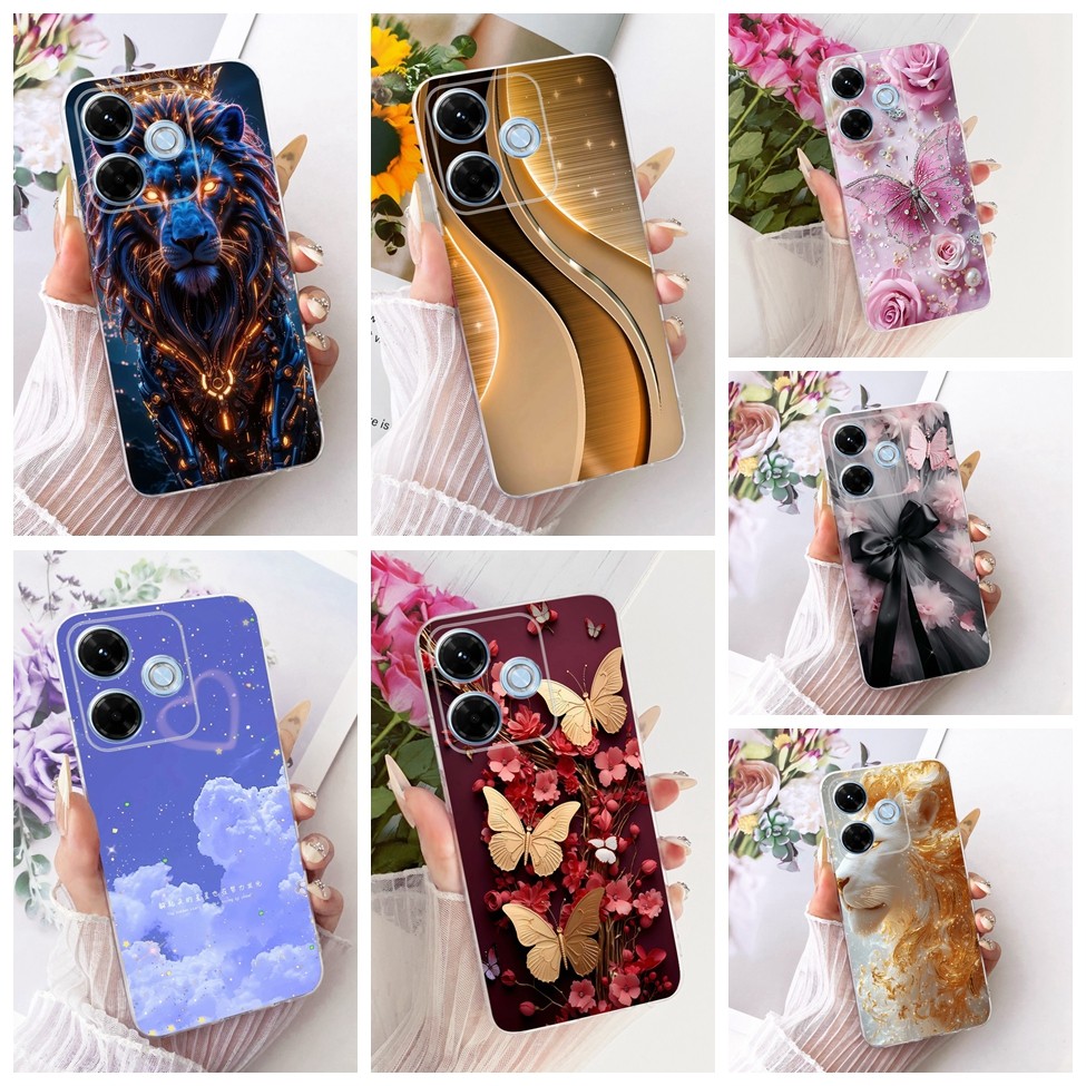 Trong Suốt Cho Redmi 13x 4G Ốp Lưng Mèo Dễ Thương Thời Trang Bướm Ngộ nghĩnh 2D Sơn Vỏ 2404ARN45A