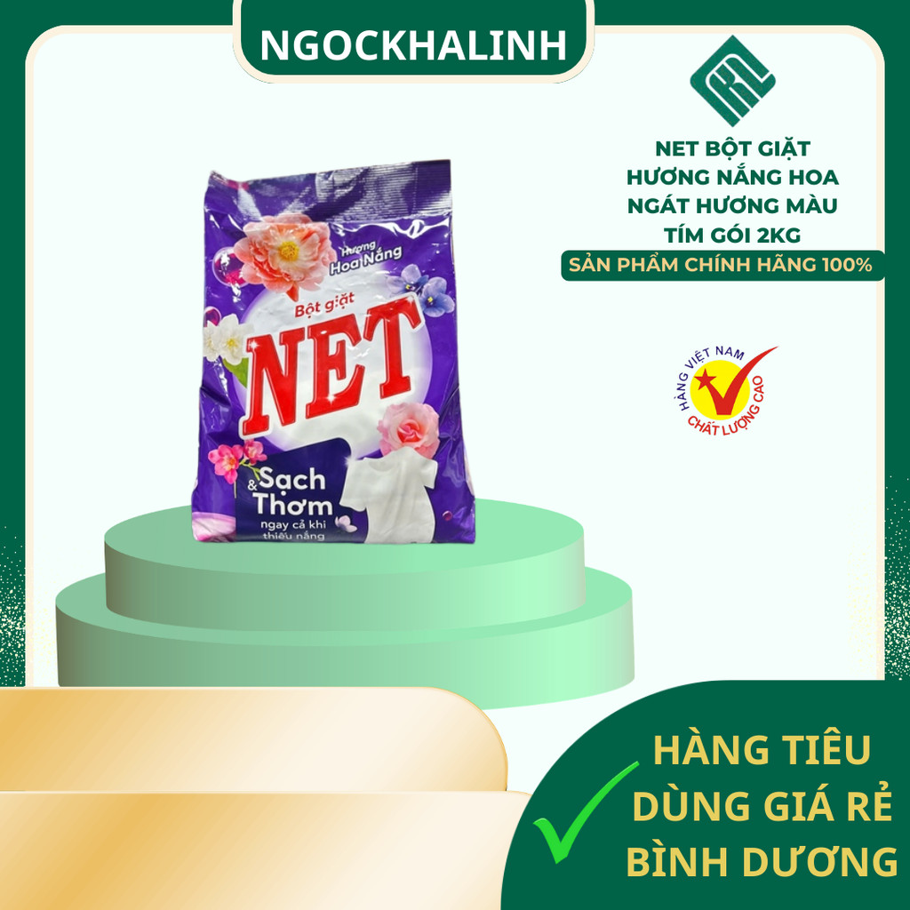 Bột giặt Net hương nắng hoa ngát hương màu tím gói 2kg