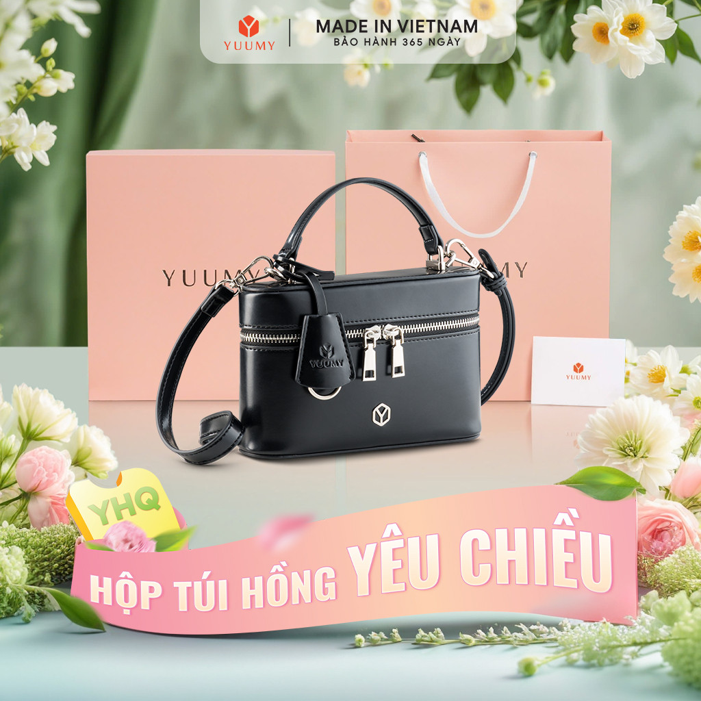 Bộ hộp quà YUUMY (Túi đeo chéo nữ YUUMY YN291 + Hộp quà YHQ2 + Túi giấy YTG2 + Túi rút BVR3838 + Thi