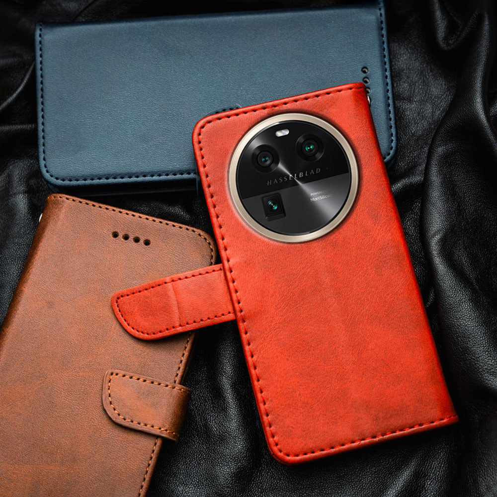 Ốp Điện Thoại Da Sang Trọng Cao Cấp Cho Oppo Find X6 Pro PGEM110 PGEM10 PGFM10 Ví Lật Tích Hợp Đựng 