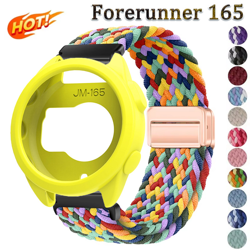 Dây Nylon + Vỏ silicon cho Garmin Forerunner 165 Vỏ bảo vệ cho Garmin Forerunner 165 Dây đeo vòng dệ