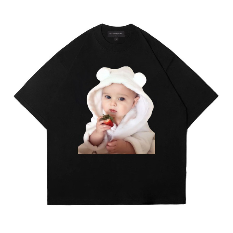 ETHEREAL Baju Kaos Oversize Pria Wanita Distro Tshirt Kekinian Baby