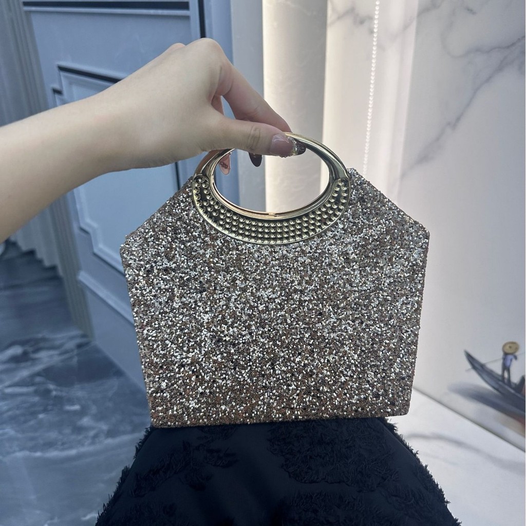 Hàng có sẵn Mini Fine Glitter Messenger Túi dạ hội Túi xách buổi tối Mini Luxury Luxury Luxury Luxur