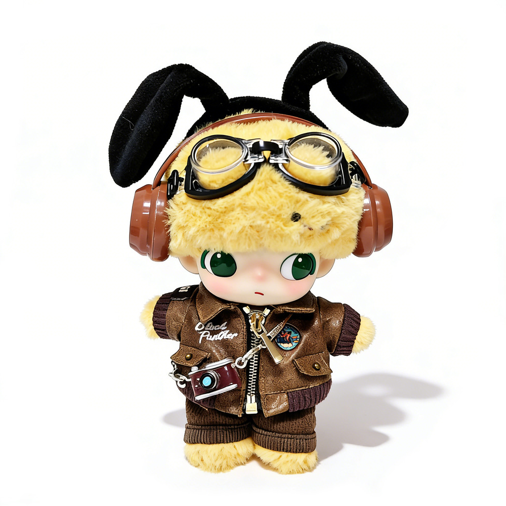 Dimoo World Quần Áo Retro Bay Da Phù Hợp Với Dimoo 17cm Búp Bê Hirono