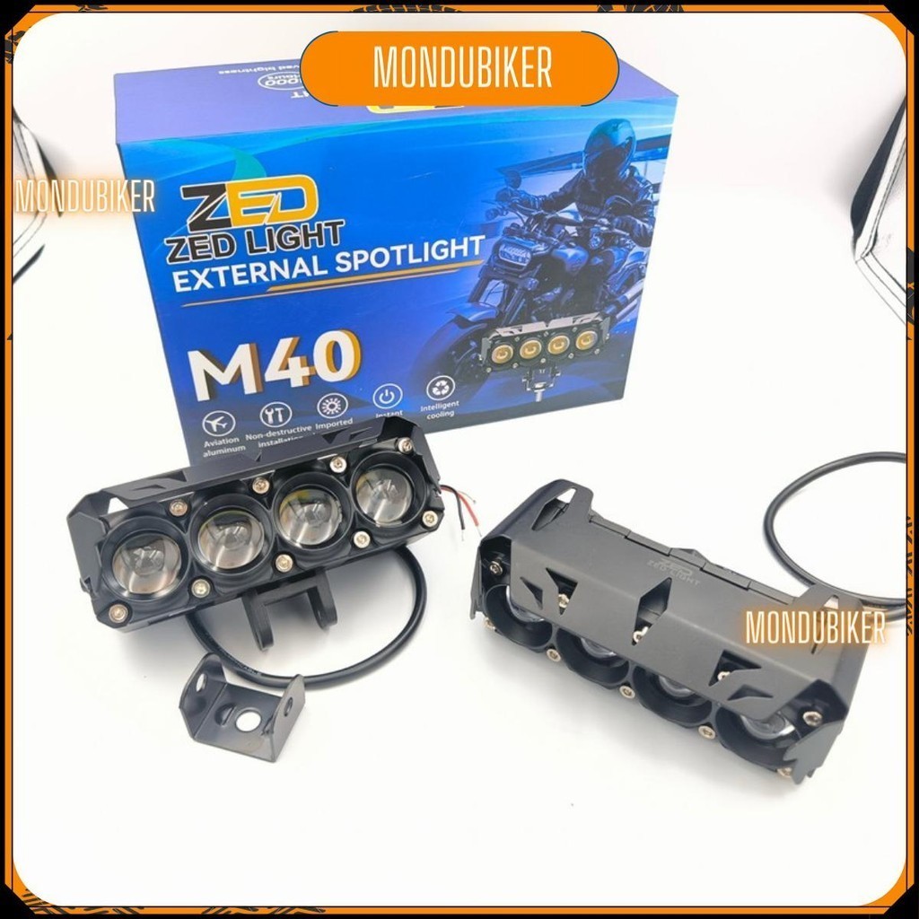 Đèn Trợ Sáng Bi Cầu M40 ZED LIGHT (Có Quạt) - 12,24V CosVàng PhaTrắng, Chống Nước IP68